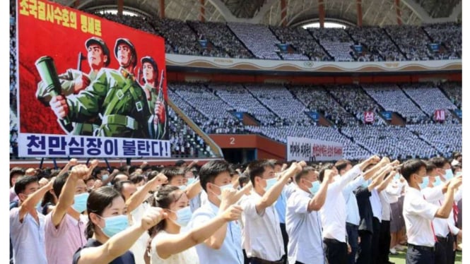 Warga Korea Utara demo untuk balas dendam ke AS